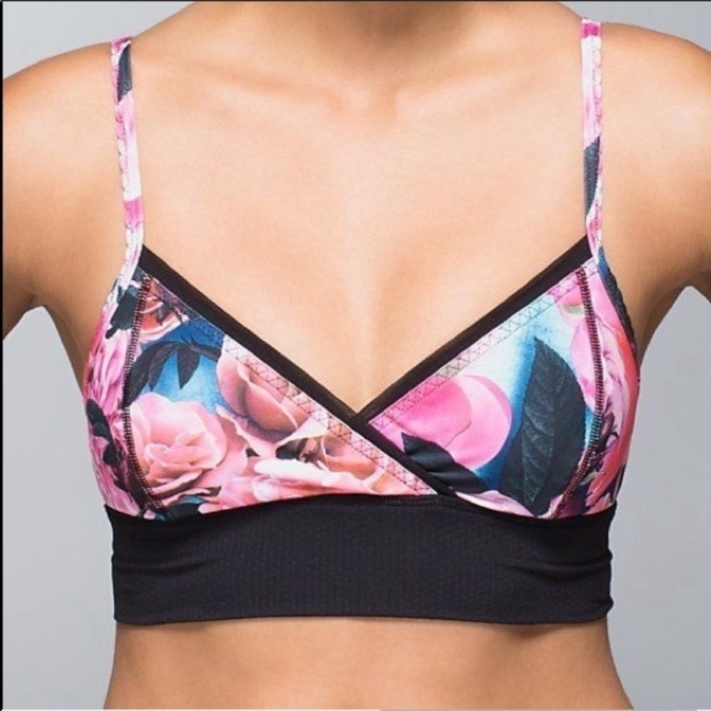 Lululemon Secret Garden Ujjayi Rose Sports Bra Size 2
